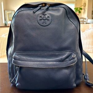 Tory Burch Leather Navy Blue Backpack
